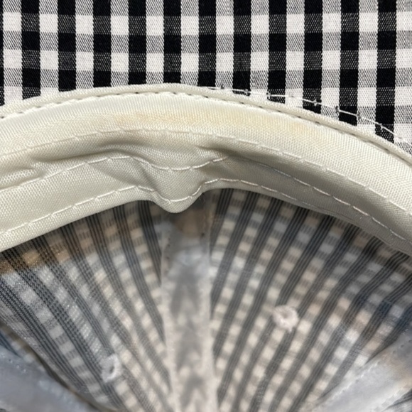 BP GINGHAM BOW CAP IN BLACK- WHITE NWT NORDSTROM One Size - Picture 4 of 5